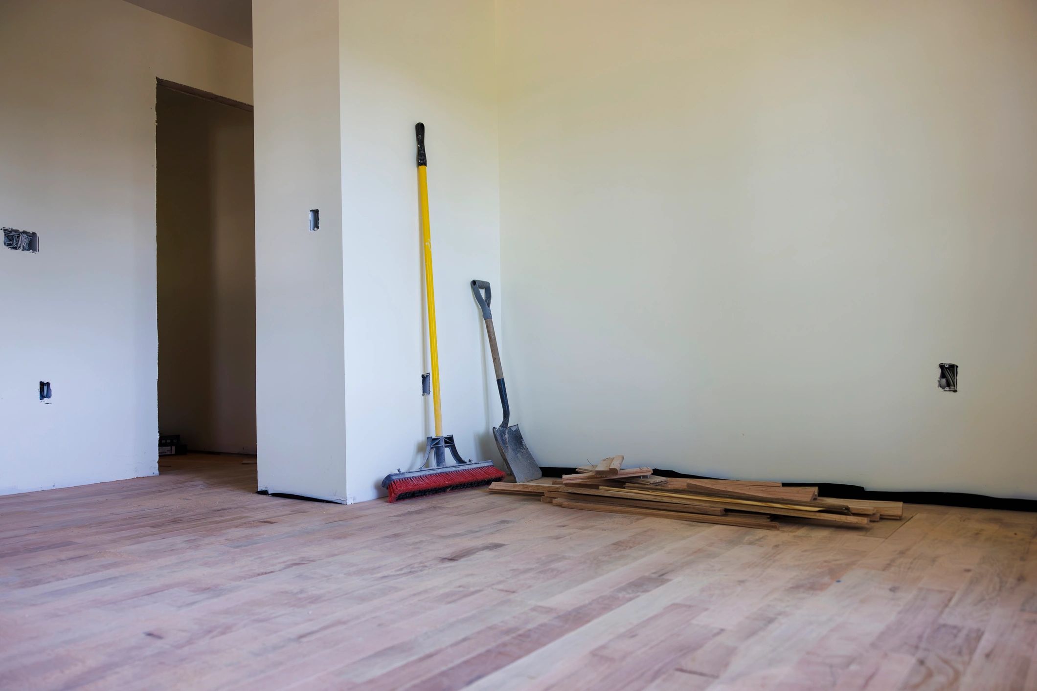 Renovation tools in unfinished room