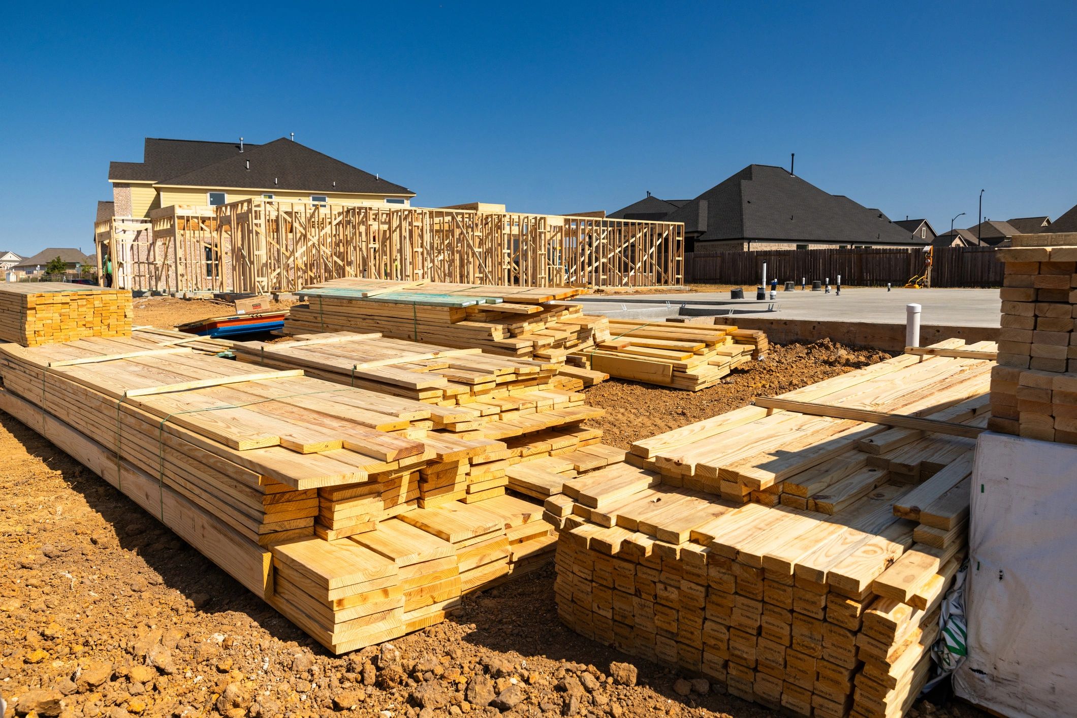 House framing materials and foundation work